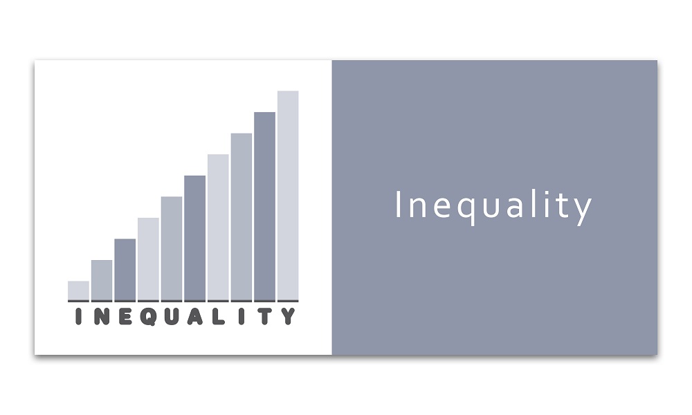 Inequality - Increasing graph on white background